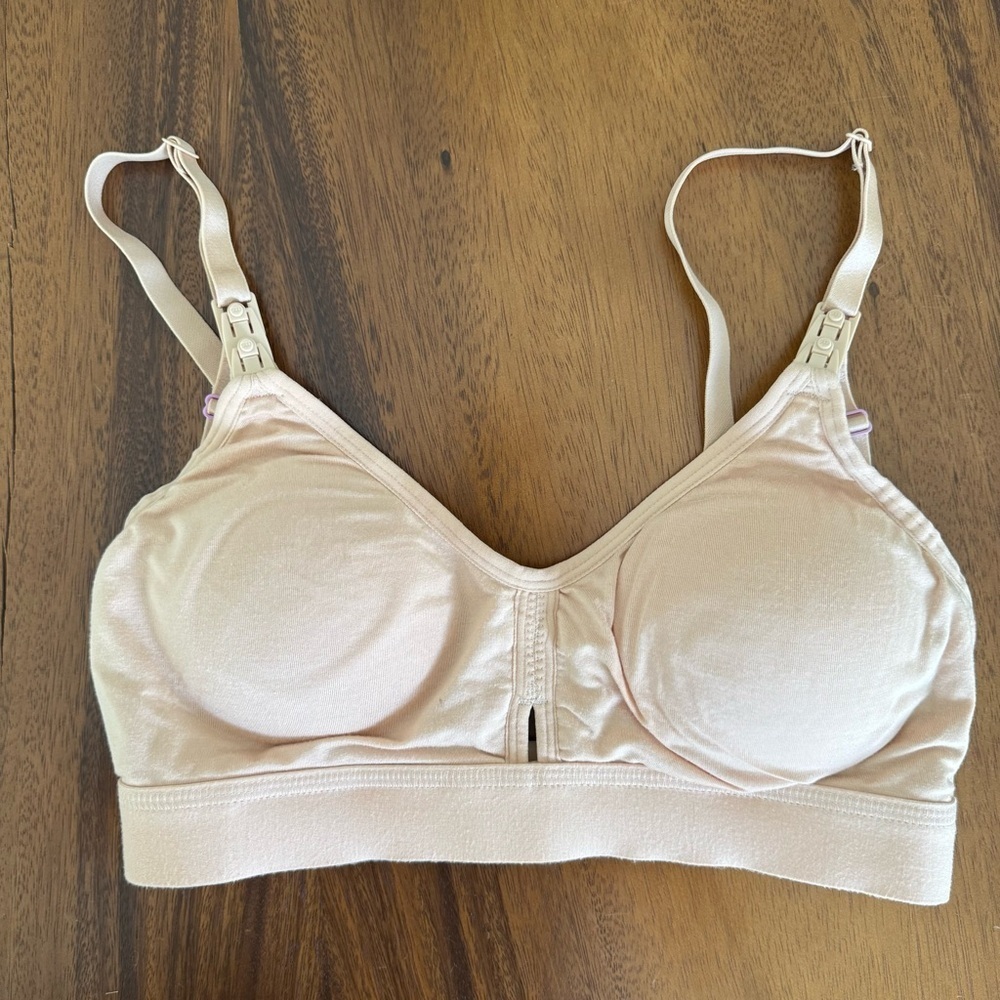 NEW Simple Wishes Nursing Pumping Nude Bra Size M
